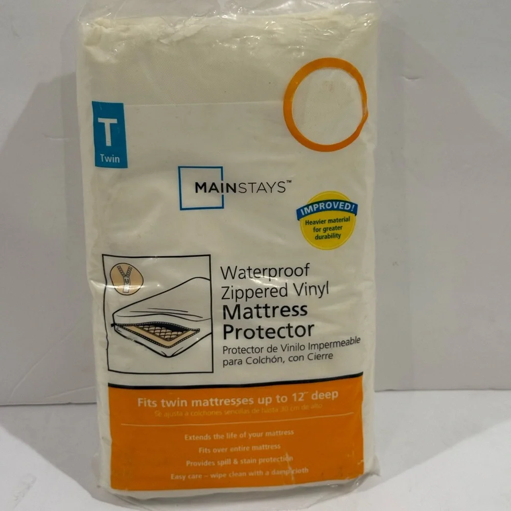 Mainstays Waterproof Vinyl Mattress Protector - White